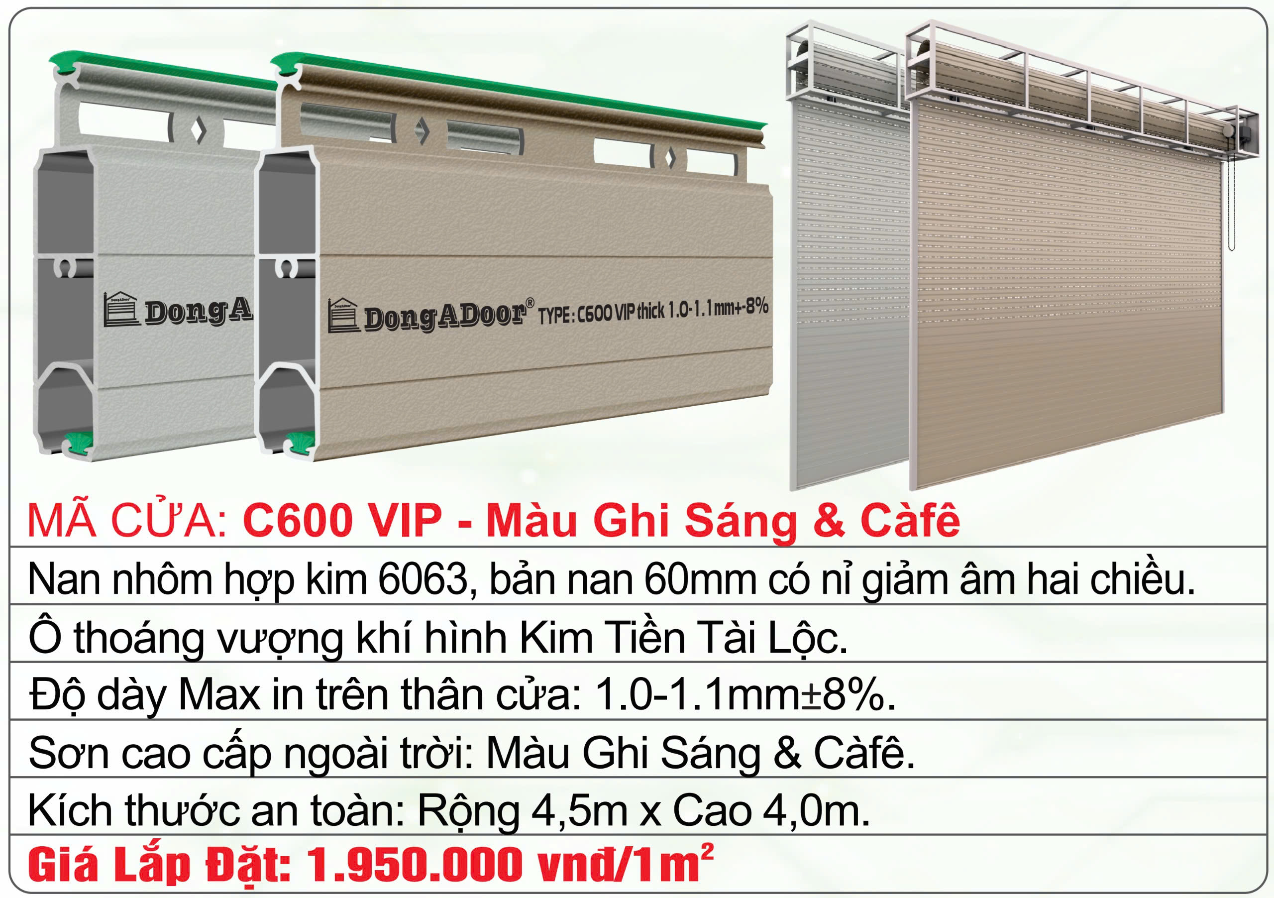 CỬA CUỐN KHE THOÁNG C600 VIP 