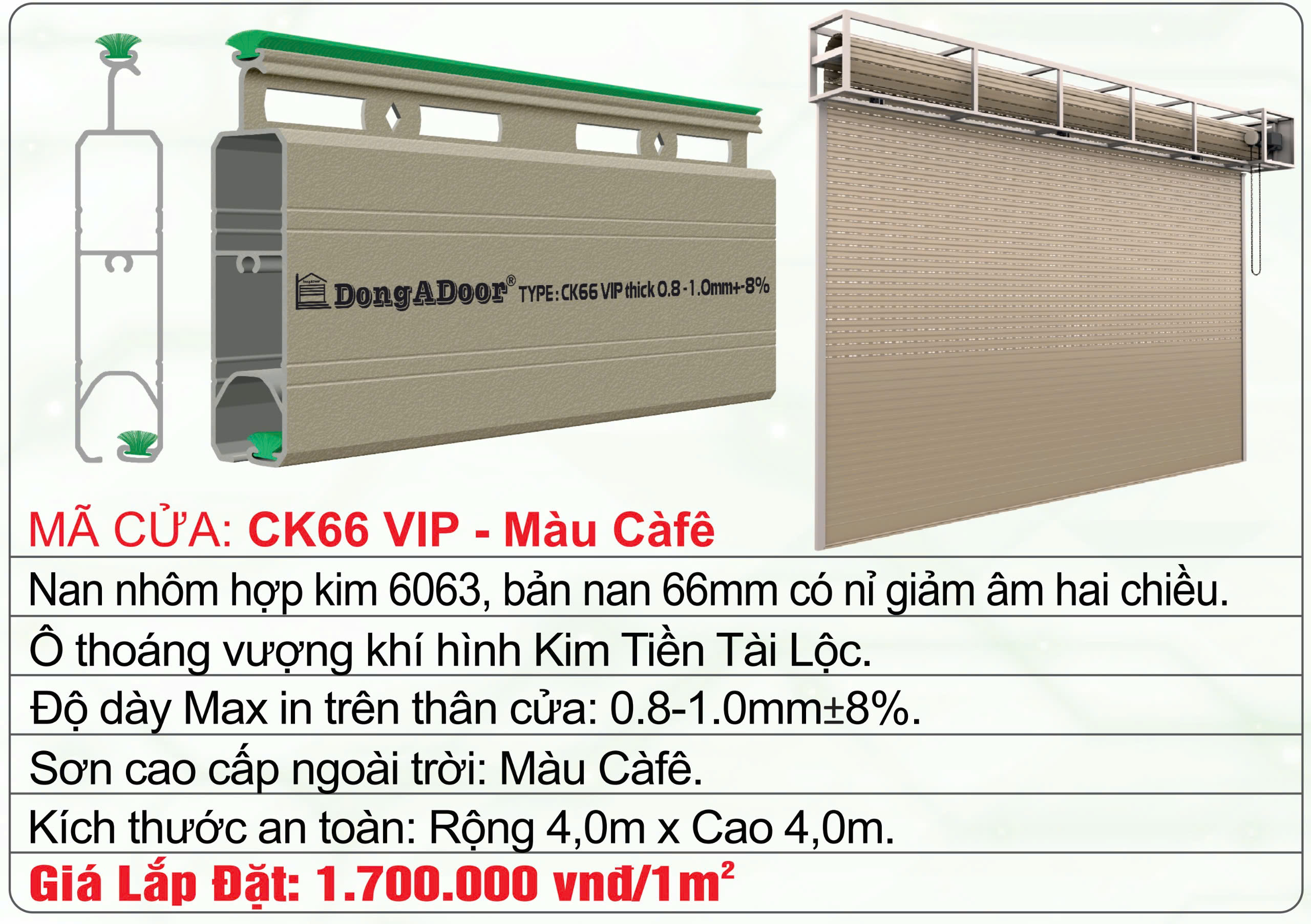 CỬA CUỐN KHE THOÁNG CK66 VIP 