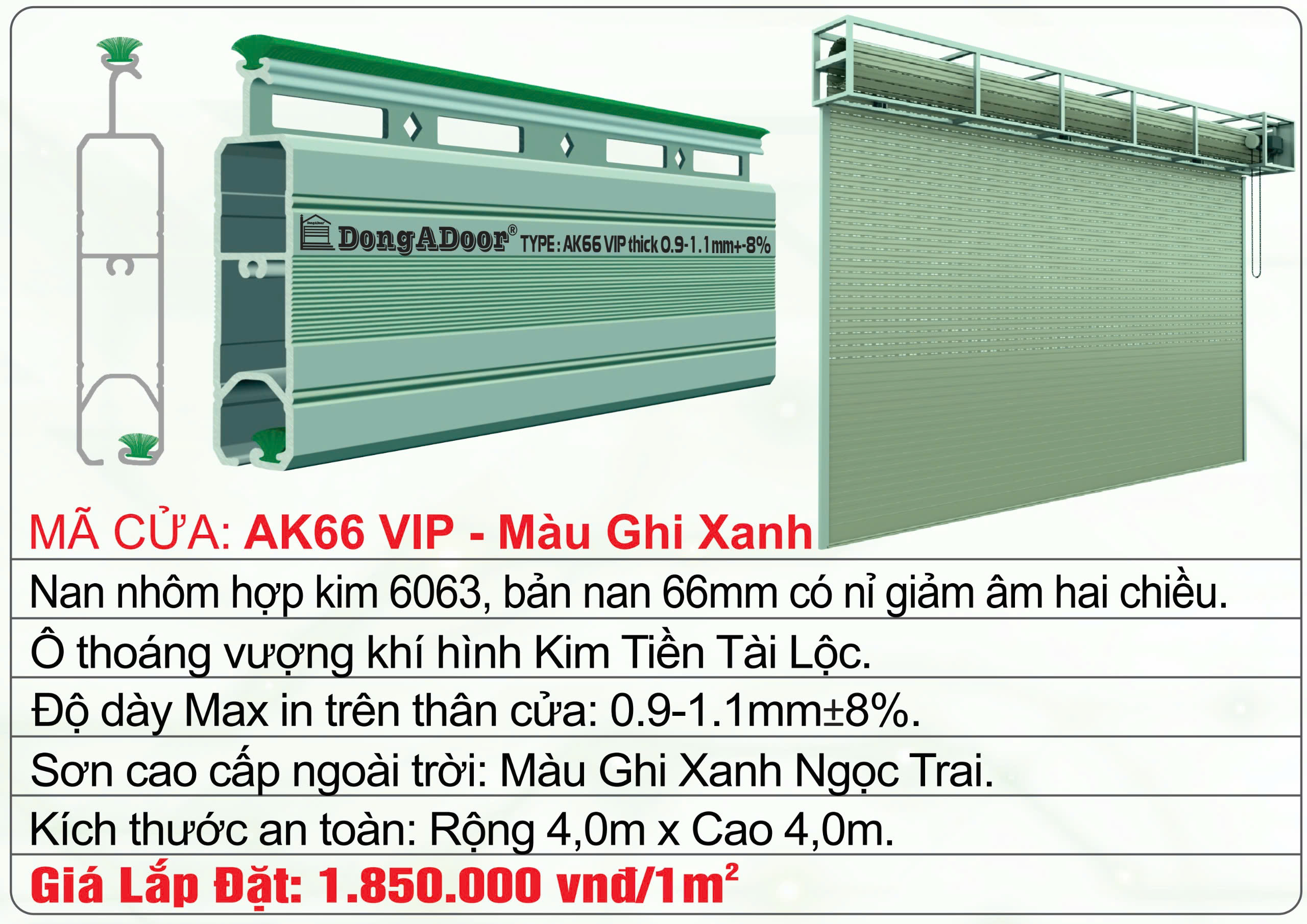 CỬA CUỐN KHE THOÁNG AK66 VIP 