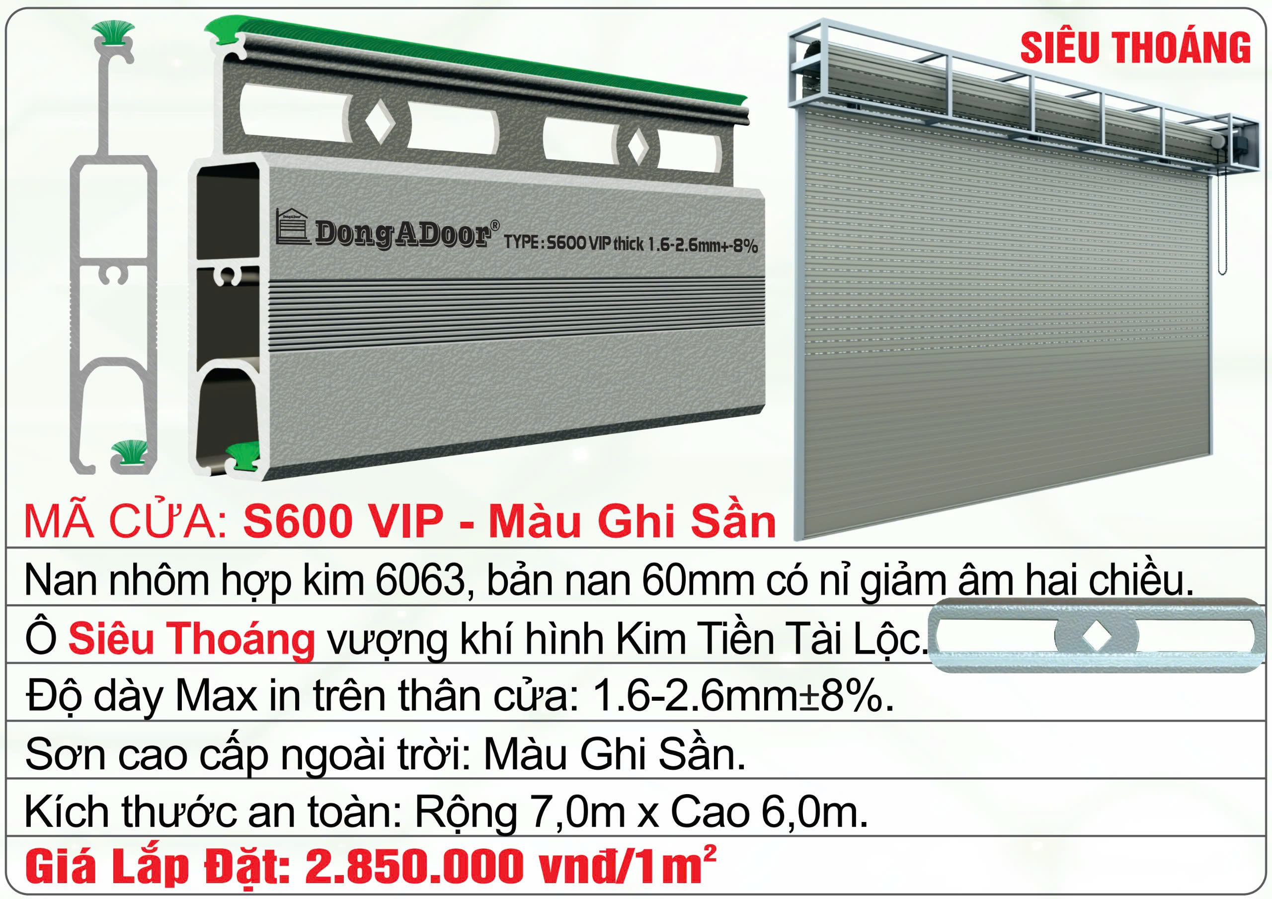 CỬA CUỐN KHE THOÁNG S600 VIP - SIÊU THOÁNG