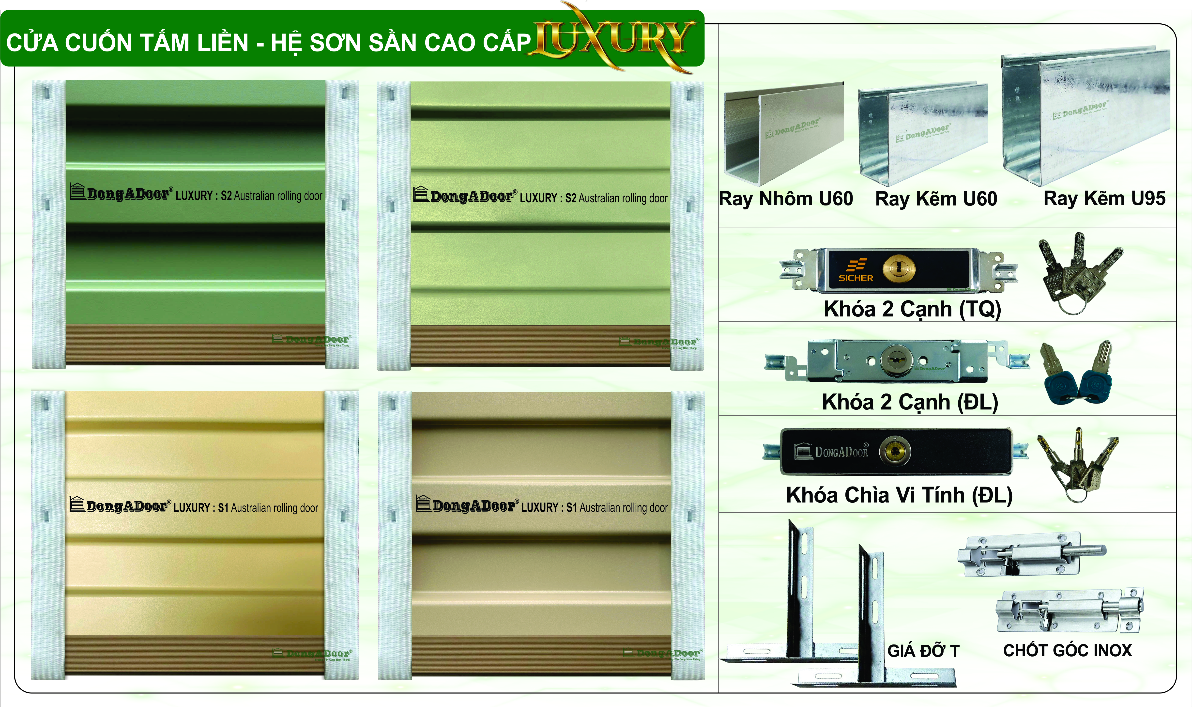 CỬA CUỐN TẤM LIỀN LUXURY - S3 HỆ SƠN SẦN CAO CẤP  